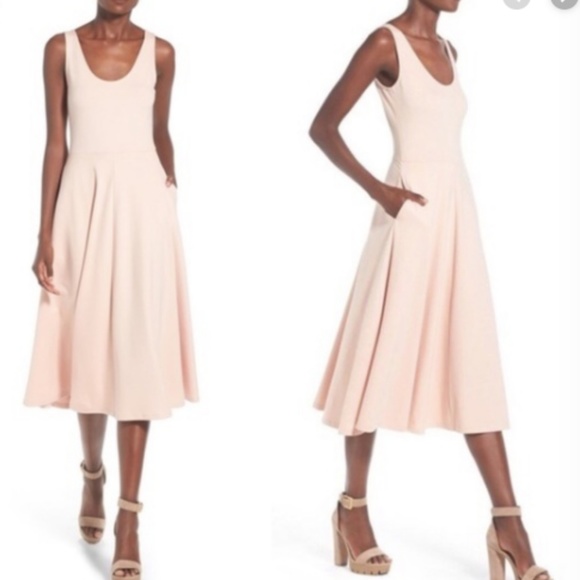 leith stretch knit midi dress